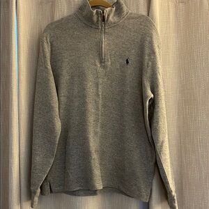 Polo Ralph Lauren Heather Gray Zip-Up Sweater